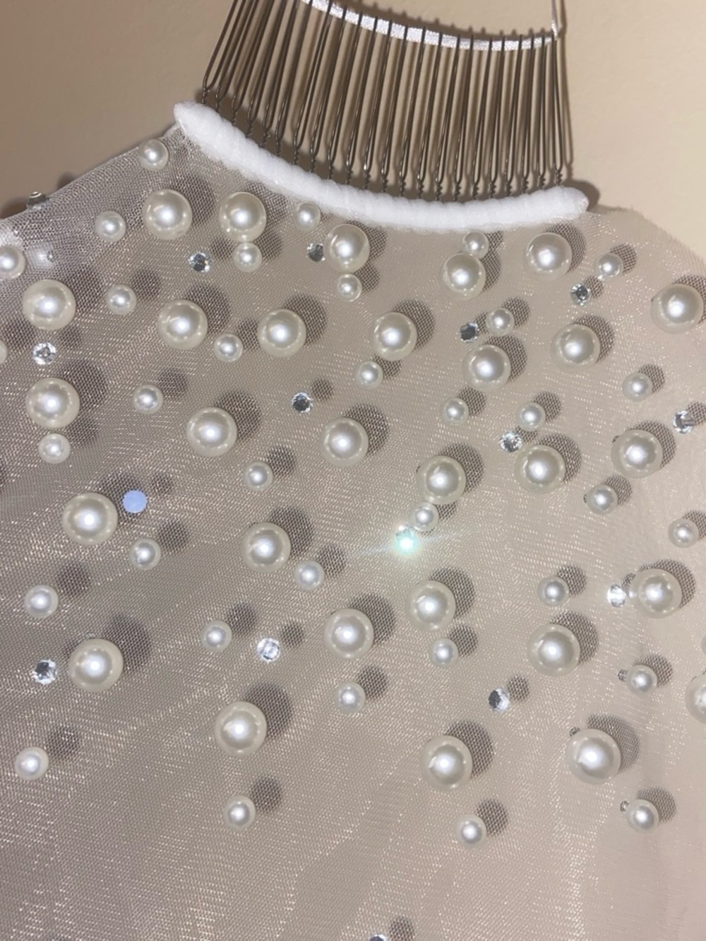 Pearl & Rhinestone Embellished veil